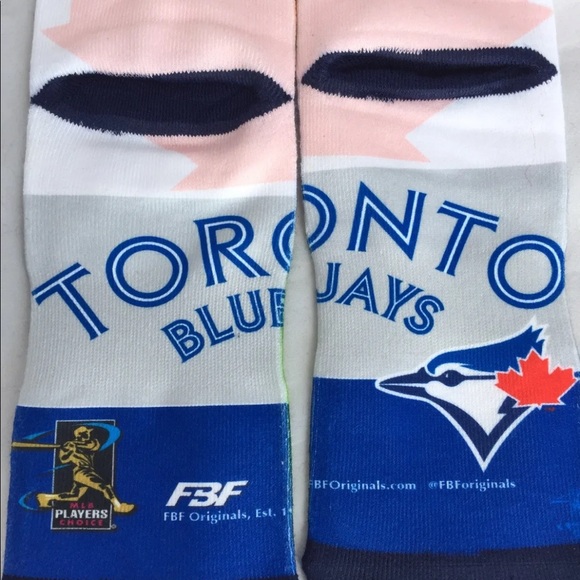 New For Bare Feet Toronto Blue Jays Aaron Sanchez MLB Player Photo Crew Socks M - Picture 2 of 10
